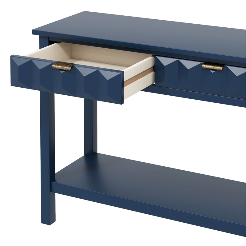 Console avec 3 tiroirs et tablette inférieure, Blue
