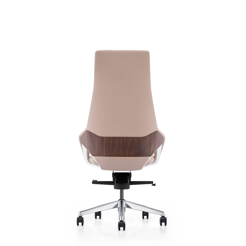 Weser Genuine Leather Office Chair, Taupe