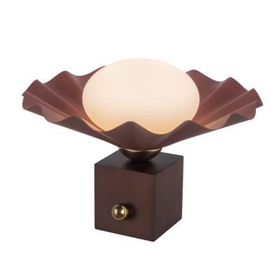 Furrow 9-in Red Table Lamp