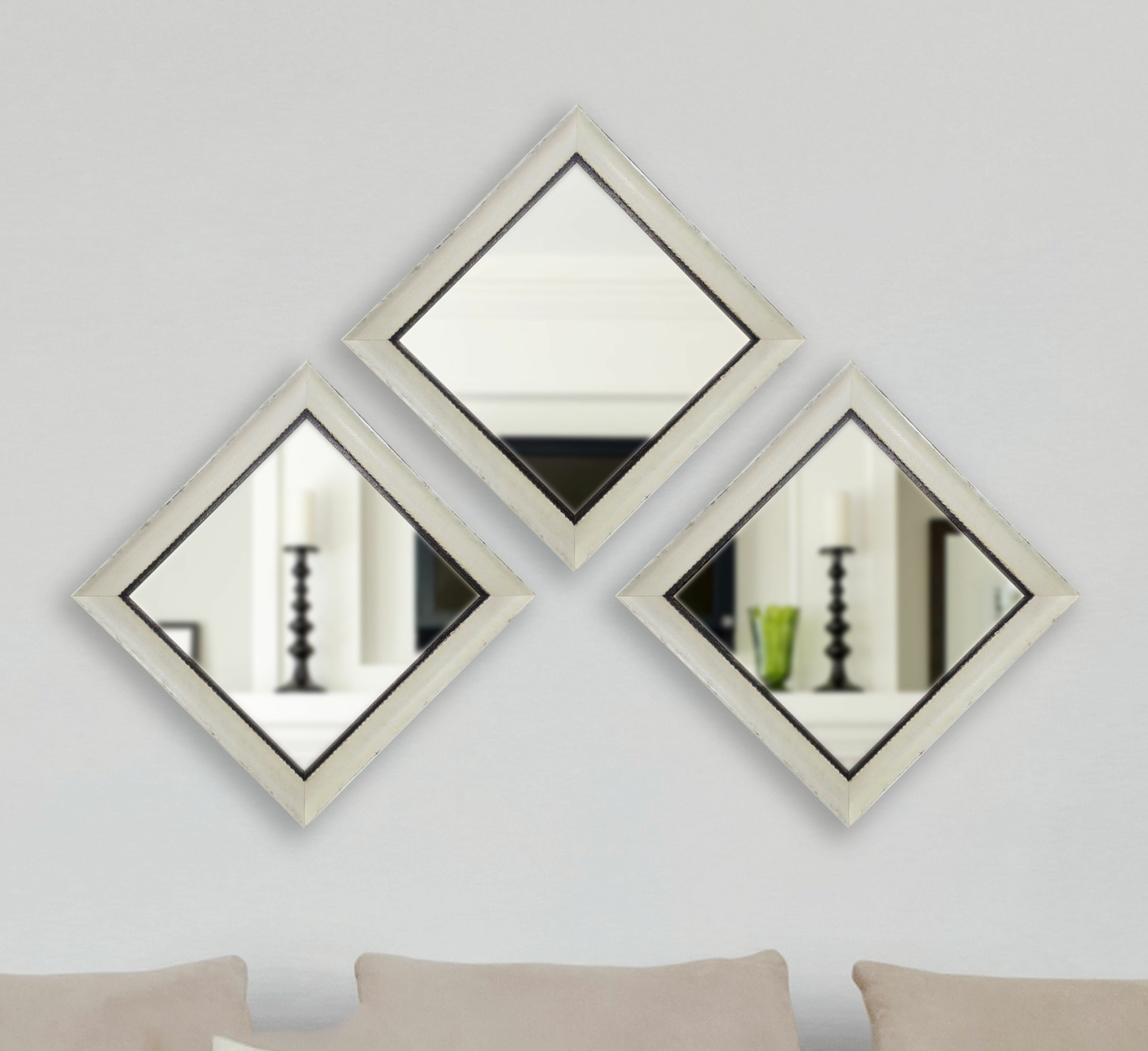 Square mirror wall deals decor