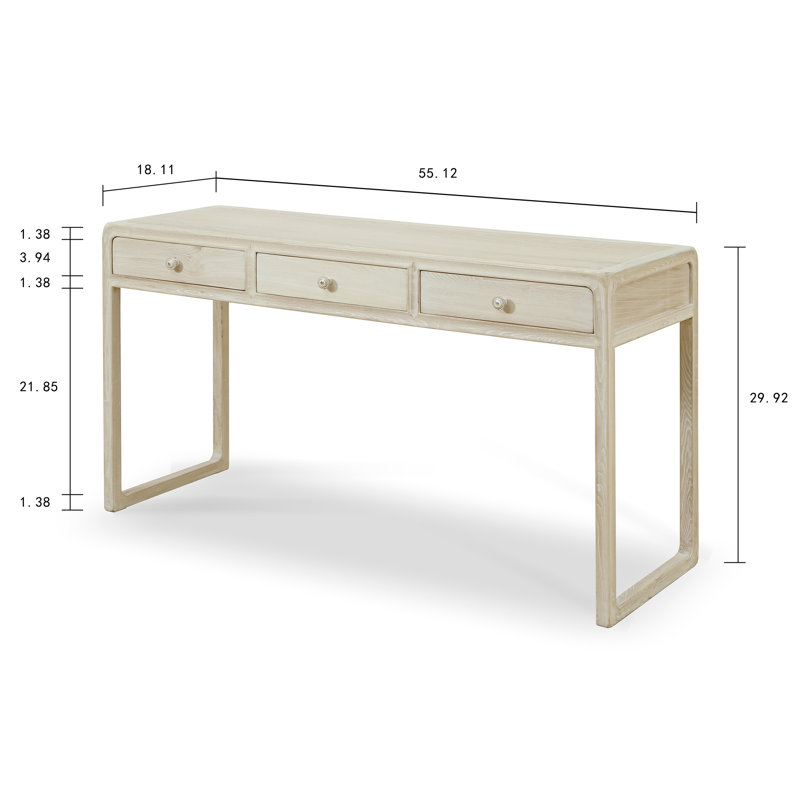 Asbel Solid Wood Writing Desk