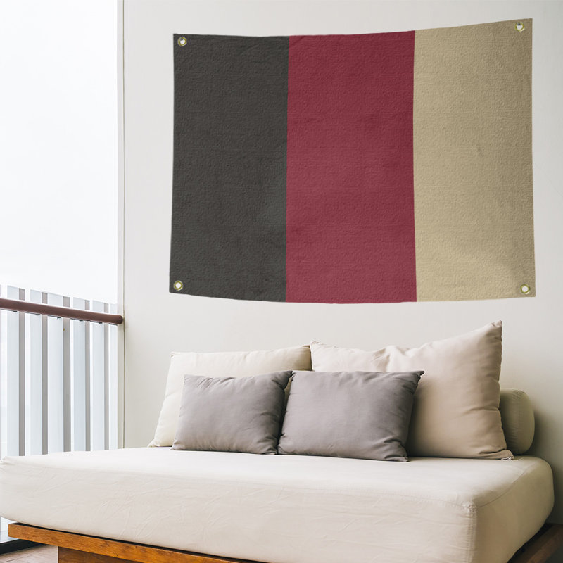 Tapisserie de polyester Arizona, H 59 po x l 80 po x P 2 po, Noir / rouge brique / sable du désert