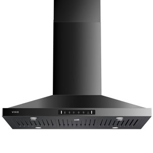 VIKIO 36" 600 CFM Convertible Island Range Hood With LEDS, Charcoal Filter And Gesture Control