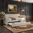 81.7'' L Twin Daybed With Trundle - Dark Grey Velvet, USB Charging, 600 Lbs Capacity-129480213