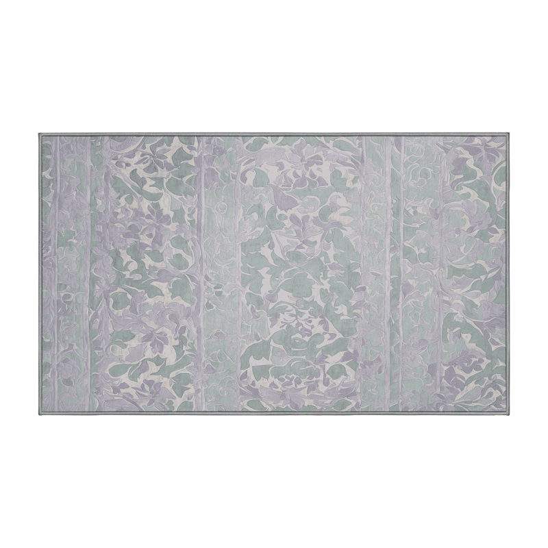 Tapis gris lavable à la machine, Rectangulaire 3 pi x 5 pi