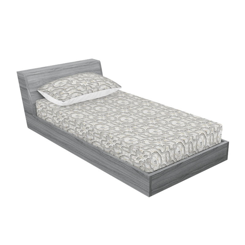 Drap-housse et taie décorative Ambesonne, Ensemble de draps pour lit simple avec 1 taie d'or