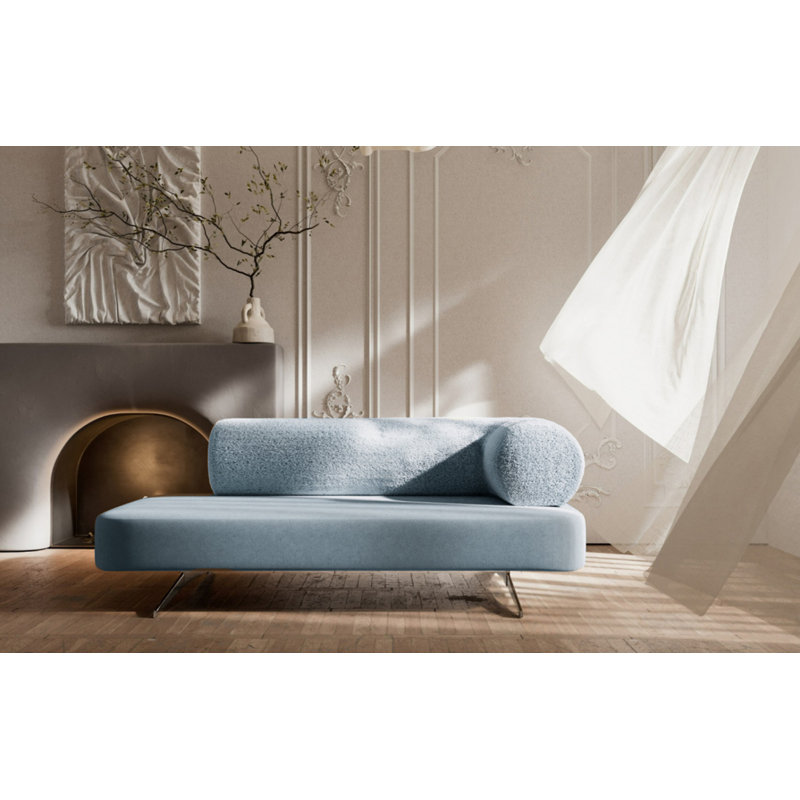 Carmel 2 Seater Velvet Sofa, 67cm H x 190cm W x 80cm D, Blue