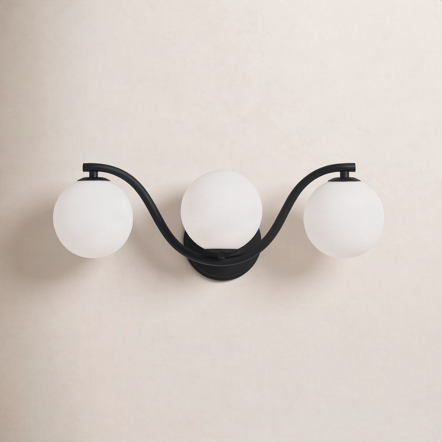 3-Light Dimmable Vanity Light, Matte Black