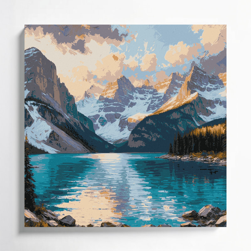 Art urbain sur toile, villes de Banff, Alberta, H 8 po x l 8 po