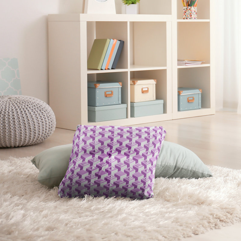 Coussin de sol classique de gratte-ciels, 30 po x 30 po, Violet clair