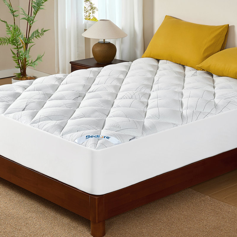 BEDLORE® Rayon Bamboo Mattress Topper, Plush Cloud-like Pillow Top Mattress Pad with 6-18'' Deep Pocket, Soft Bed Topper for Back Pain Relief