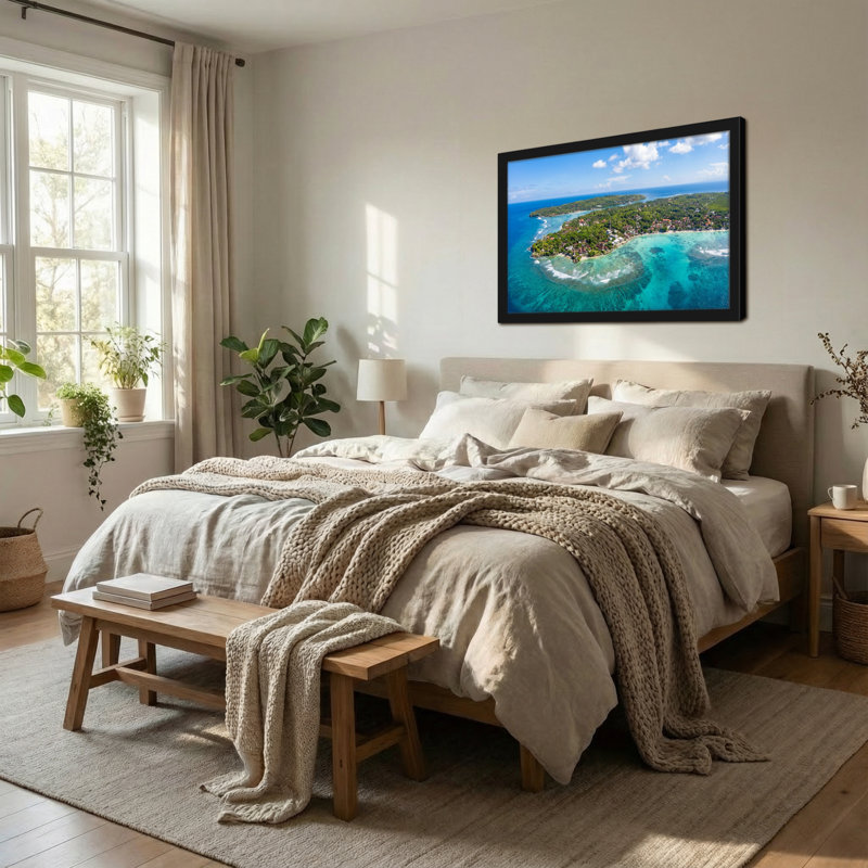 Paysage et nature, île tropicale, vue aérienne, H 24 po x l 36 po
