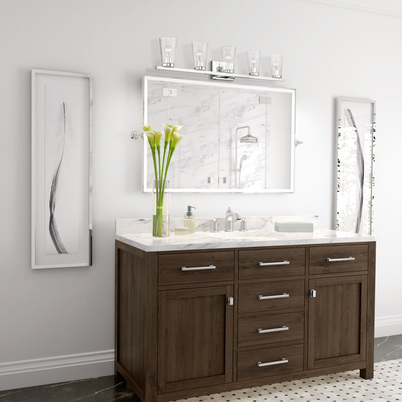 Éclairage pour salle de bain 5 lumières Areeas Annele, Chrome poli