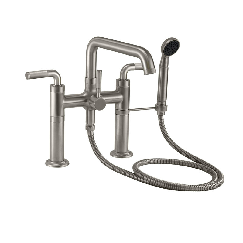Descanso Tub Filler with Diverter, Lever Handle, Satin Nickel/Silver