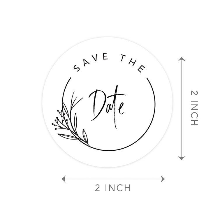  60 2-Inch Save The Date Wedding Invitation Stickers Labels -  Save the Date Stickers Eucalyptus Leaves Design : Handmade Products