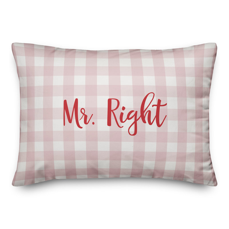 Plaid Throw Pillow, Red/Pink