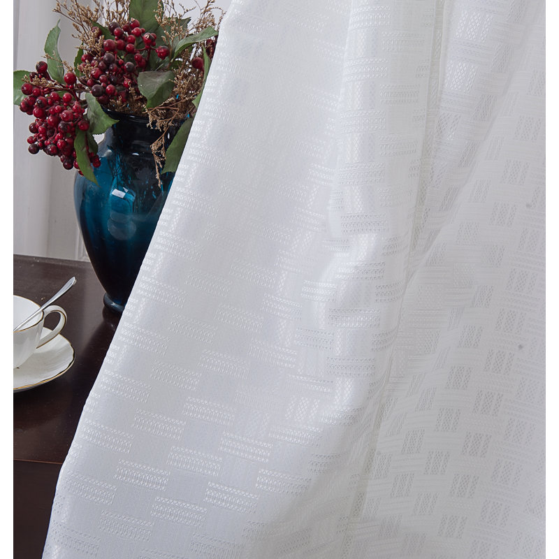 Panneau de rideau simple semi-diaphane avec œillets Kreitler, Blanc