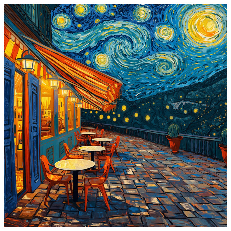 Édredon Starry Night Cafe, Twin Extra Long