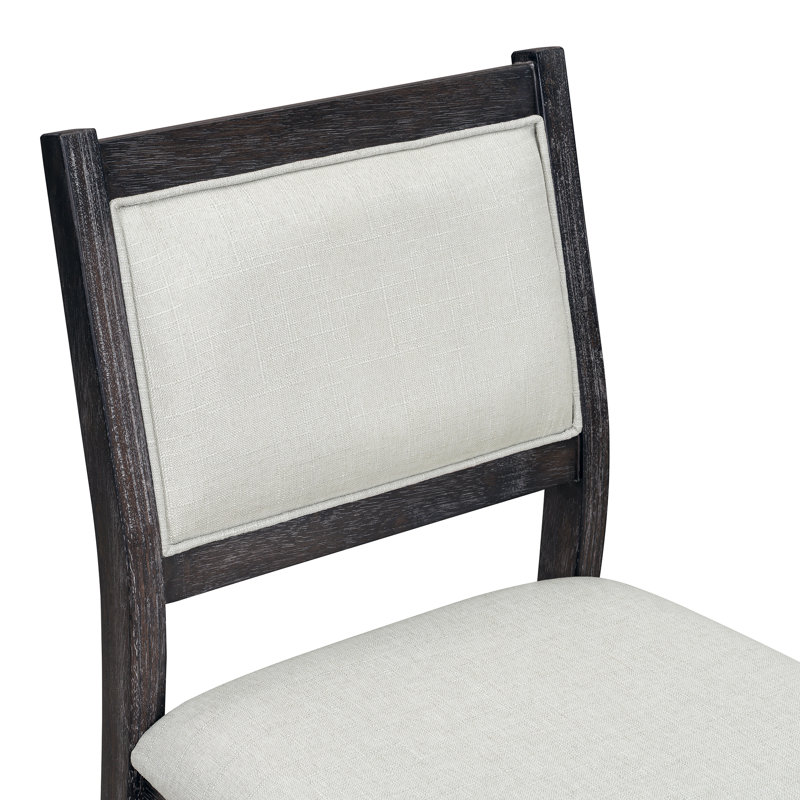 Ensemble de table de salle à manger 7 pièces rectangulaire en bois avec chaises rembourrées pour 6 personnes, Noir