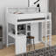 Lit mezzanine simple avec tablettes et garde-robe-702283792