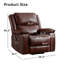 Fauteuil inclinable électrique en cuir véritable l 38,2 po Daphnie-1361169219