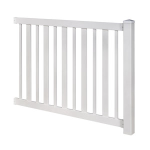 Wam Bam No-Dig Fence 48'' H x 72'' W White Vinyl Fencing with 1 Panel(s ...