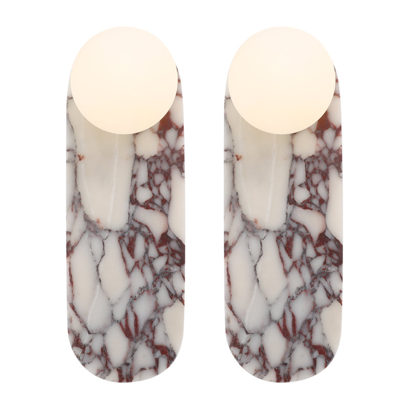 Ensemble de 2 appliques murales en marbre naturel, lampe de chevet G9, lampe d'intérieur moderne