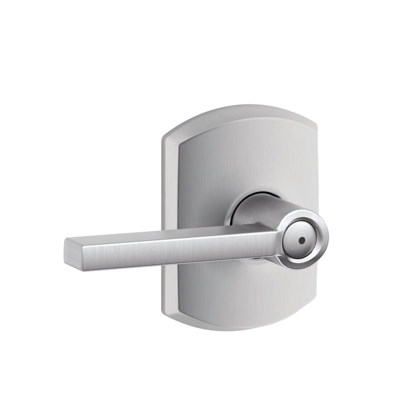 Latitude Privacy Leverset with Greenwich Rosette, Satin Chrome