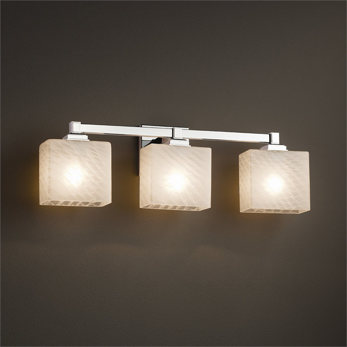 Éclairage pour meuble-lavabo 3 lumières Shmavon, Chrome poli, Tissage