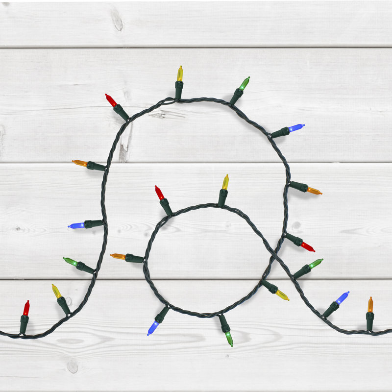 200 mini lumières de Noël multicolores à DEL, fil vert de 49 pi