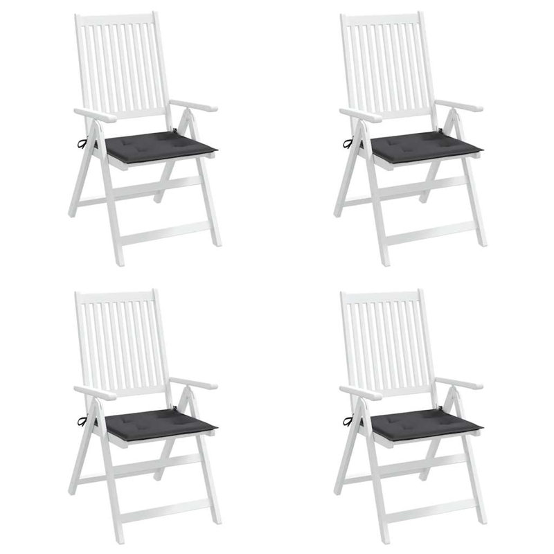 Chair Cushion Set of 4 Anthracite Oxford Fabric 100 Percent Polyester Outdoor Seat Pads, Anthracite