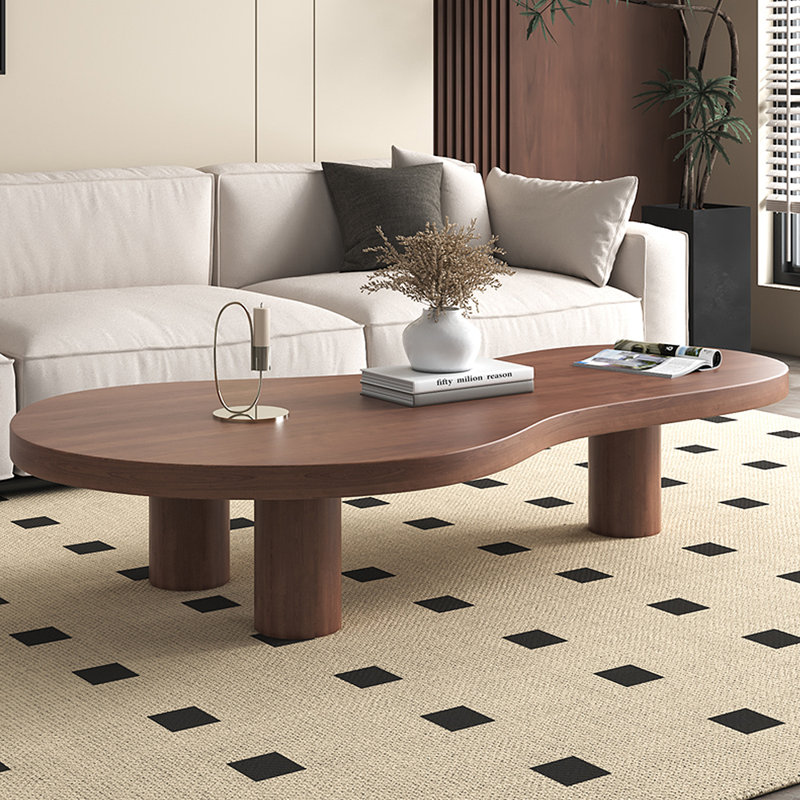 Table basse multifonctionnelle en bois massif, H 15,75 po x L 47,24 po x l 25,59 po, Brun