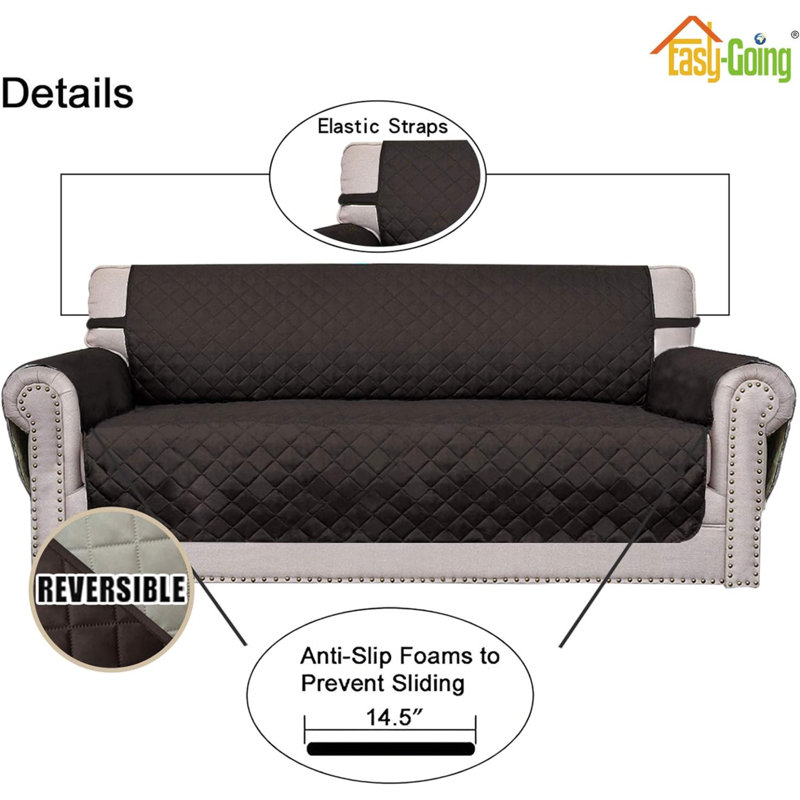 Housse pour canapé réversible, Chocolat / tissu beige, H 6,54 po x l 12,1 po x P 11,22 po