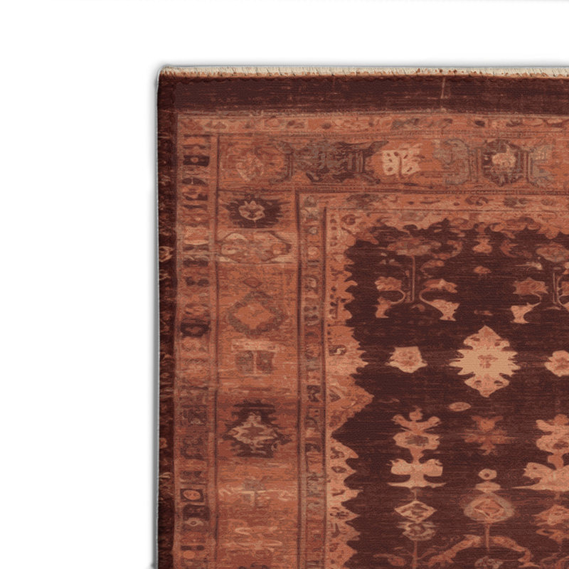 Tapis intérieur et extérieur brun Overdyed, Rectangulaire 8 pi x 10 pi