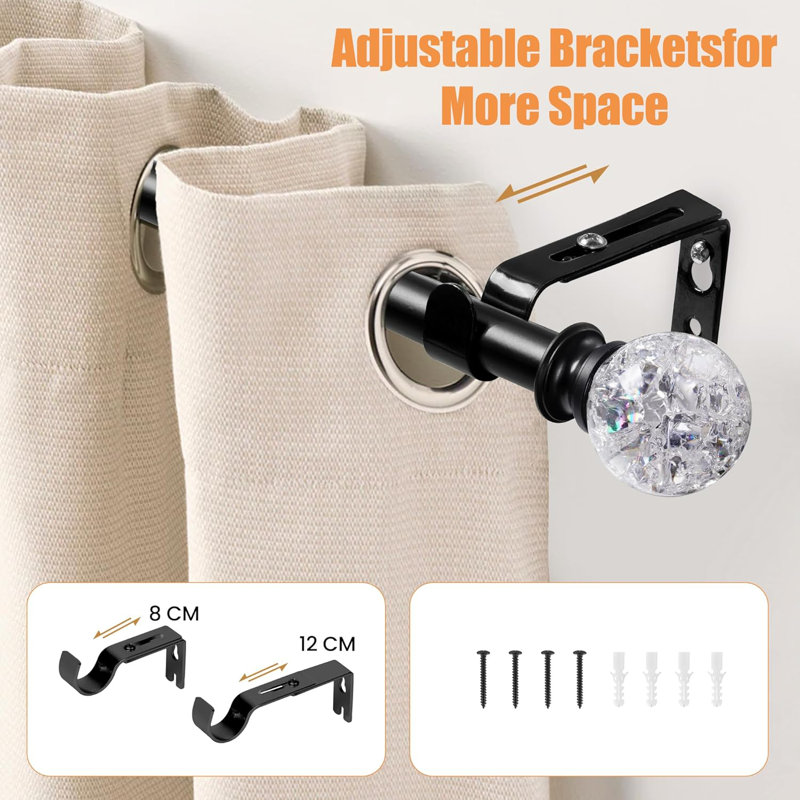 67cm Straight Tension Shower Curtain Pole & Hook Set