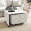 Table basse extensible avec rangement, table de salon réversible à 2 tiroirs et à 6 roulettes