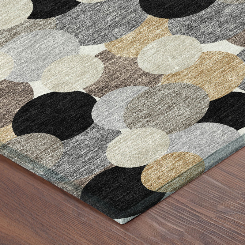Machine Washable Indoor/Outdoor Chantille ACN2450 Geometric Rug, 10' x 14', Black
