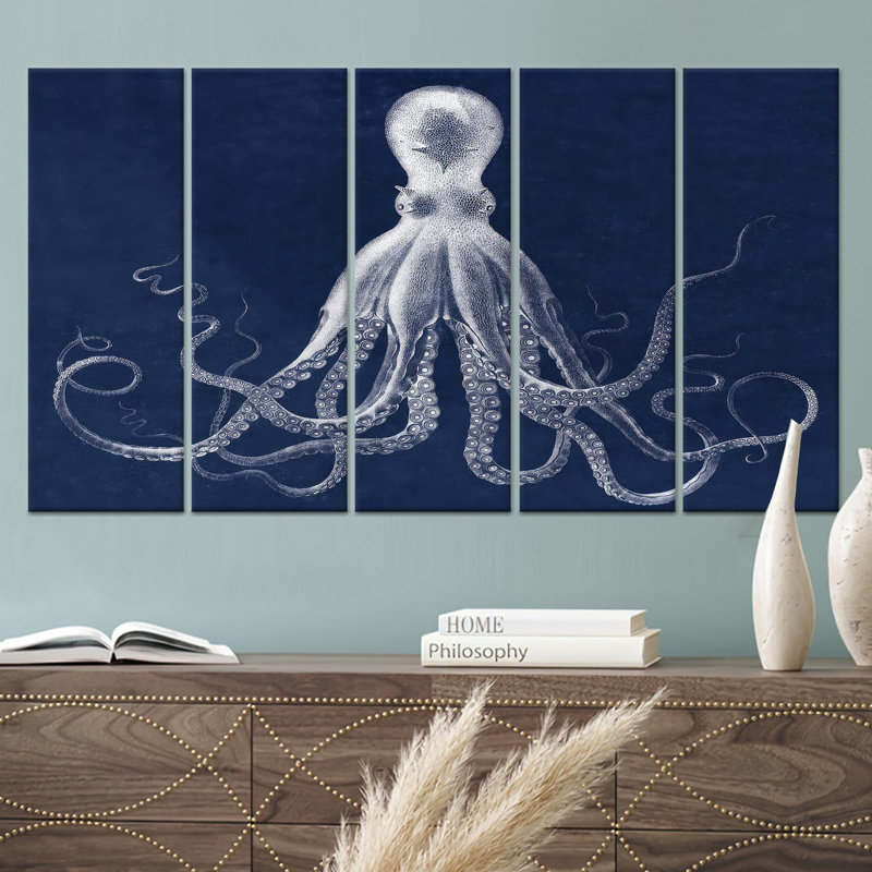 «Underwater Canvas Wall Art: Modern Printed Marine Life Decor», toile tendue 5P, H: 59,1 po x l: 98,4 po