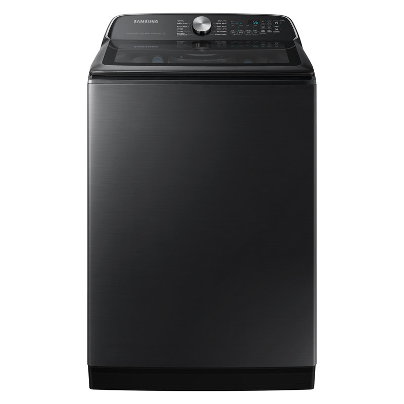 Samsung 5.4 cu. ft. Extra-Large Capacity Smart Top Load Washer with ActiveWave™ Agitator and Super Speed Wash, Brushed Black