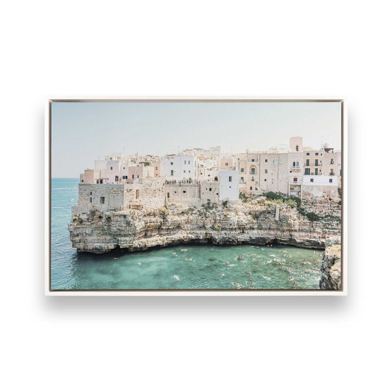 Impression sur toile tendue Ocean's Edge II, H 24,75 po x l 36,75 po x P 1,75 po, Cadre flottant blanc opaque