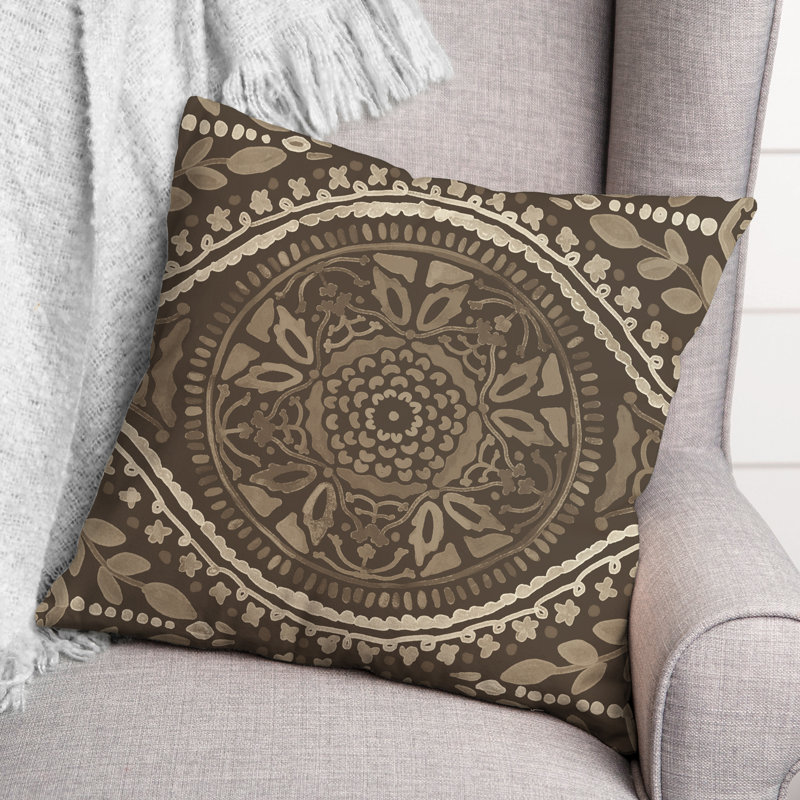 Housse et insert de coussin extérieur d'extérieur, Gris, Floral 1