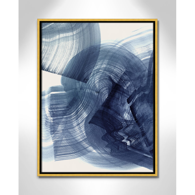 Indigo Crescendo I, impression par , Flotteur doré, H 25,5 po x l 19,5 po