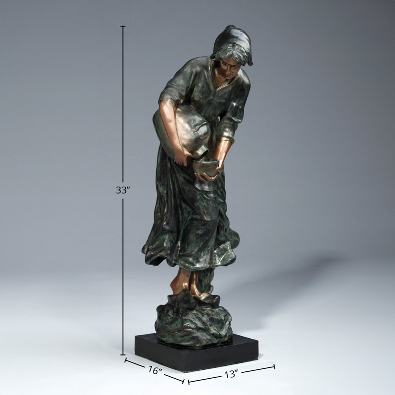 Bronze Lady with Jug Figurine