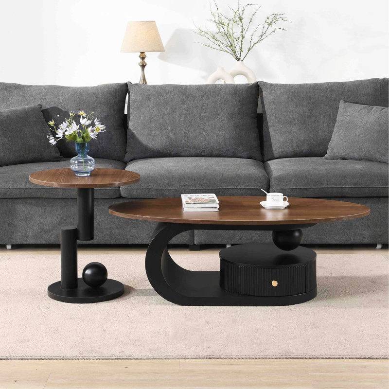 Ensemble de 2 tables gigognes Luxury, Noir