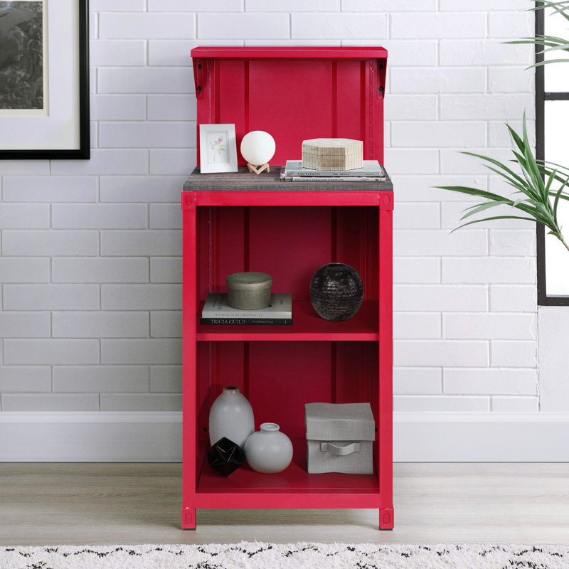 Naleia Rectangle Reception Desk, Red