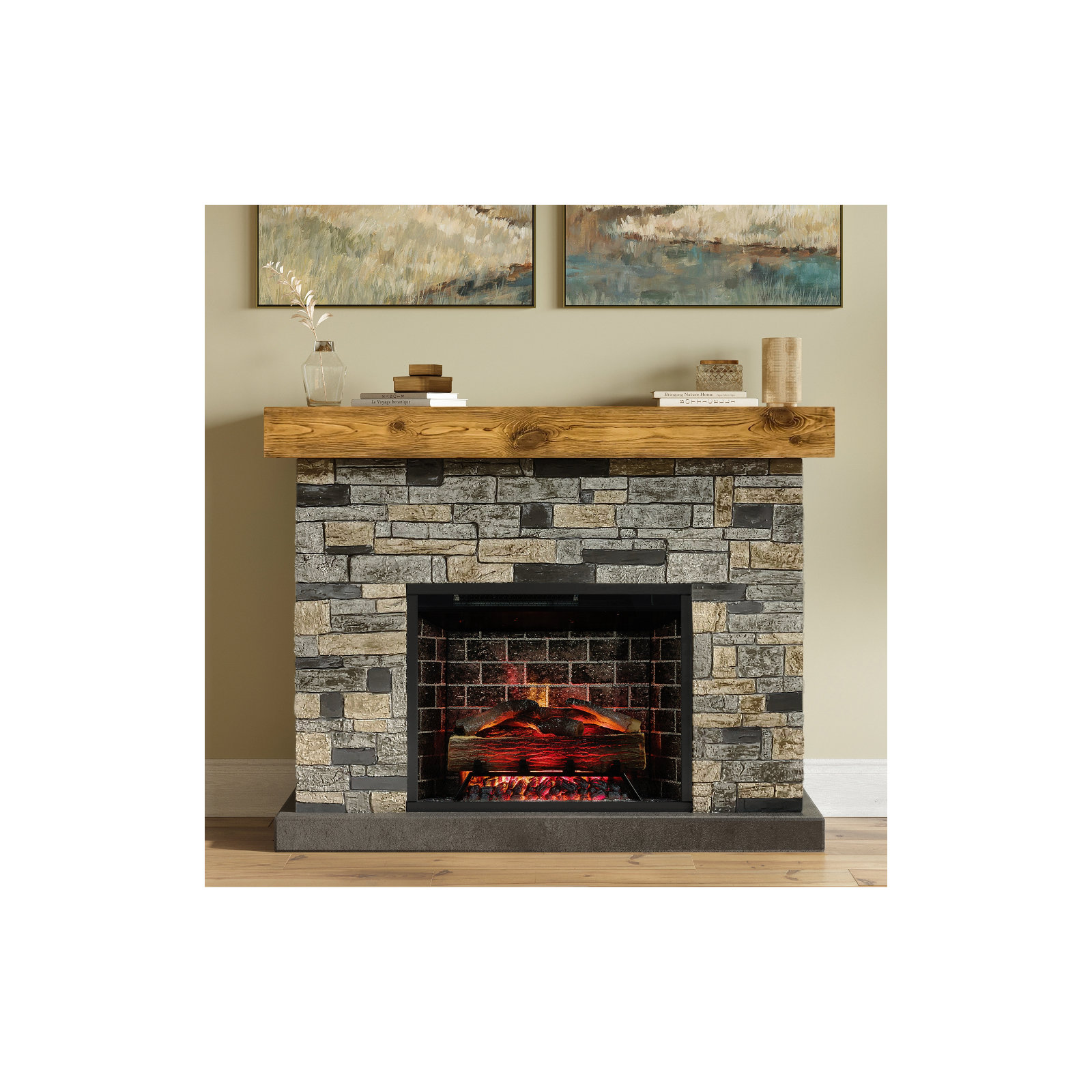 Country Living Dixson Faux Stone Brick Mantel