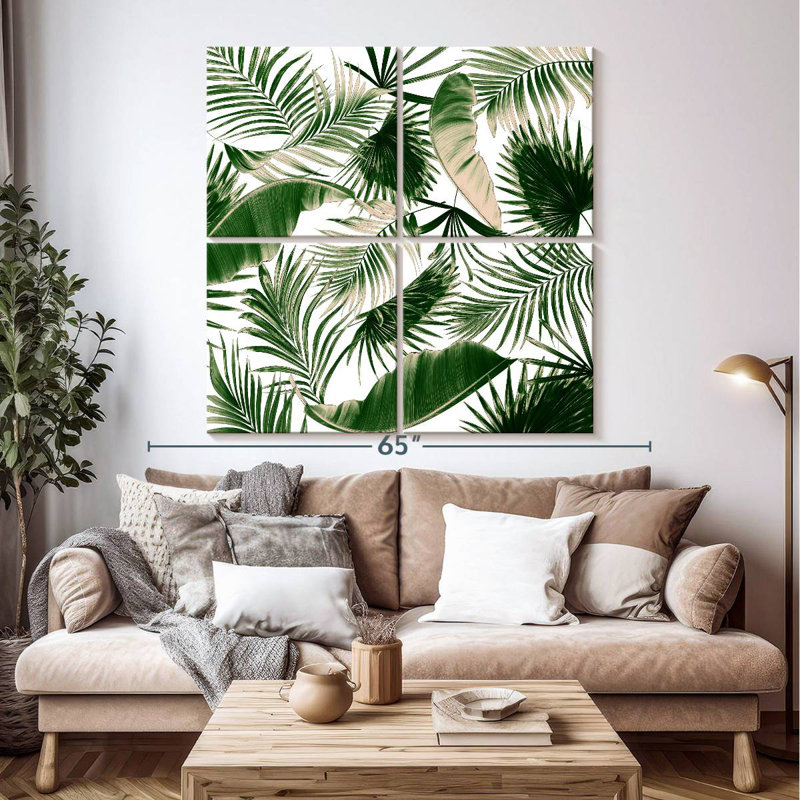 Assorted Tropical Leaves, 50" H x 50" W