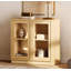 Armoire d'appoint moderne avec 2 portes en verre, commode d'appoint multifonctionnelle avec grand rangement et tablette réglable-30753792-235670845