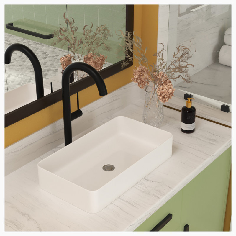 Lavabo de salle de bain blanc 14 po Hewei