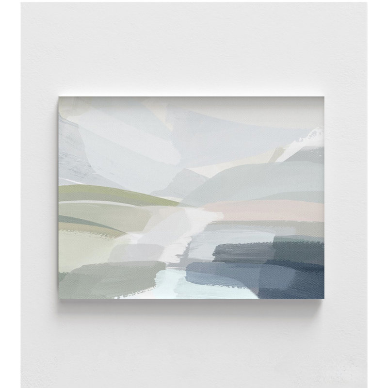 «Brushstroke Landscape» par Leah Straatsma, reproduction de peinture de nature abstraite, décor de salon moderne, art mural de petit bureau à domicile, Art Studio